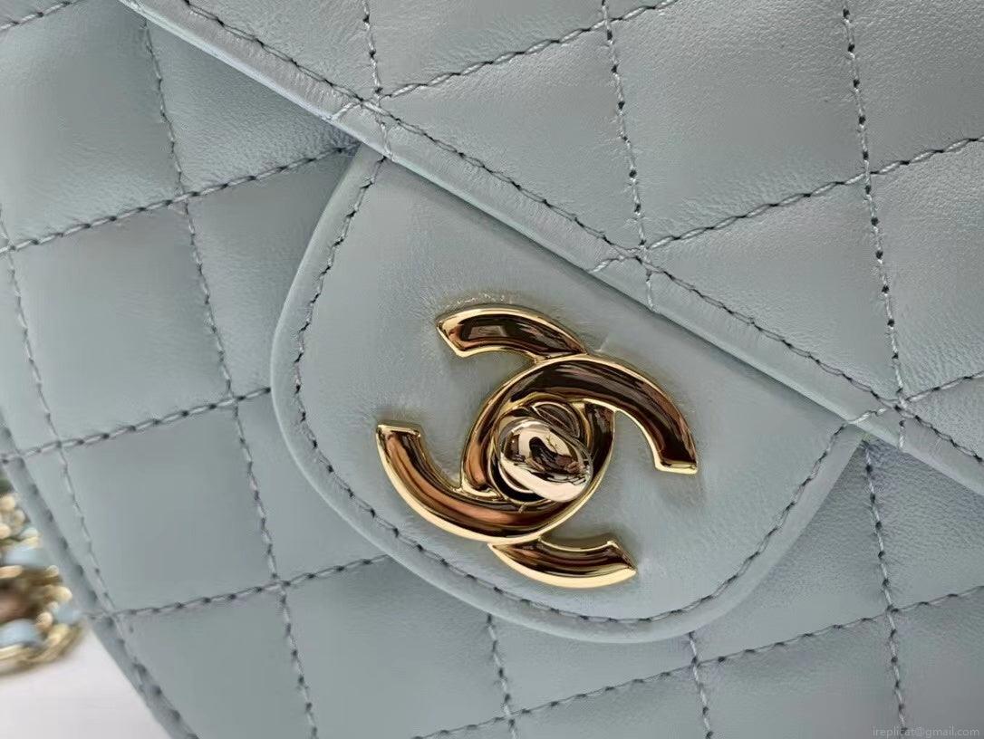 Chanel AS3191 Large Heart Bag Lambskin Light Blue