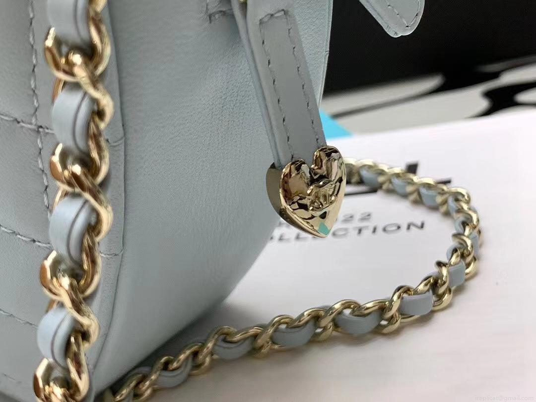 Chanel AS3191 Large Heart Bag Lambskin Light Blue