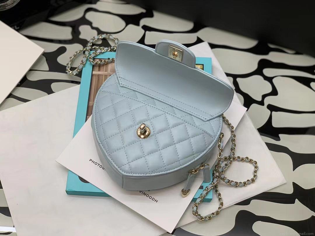 Chanel AS3191 Large Heart Bag Lambskin Light Blue