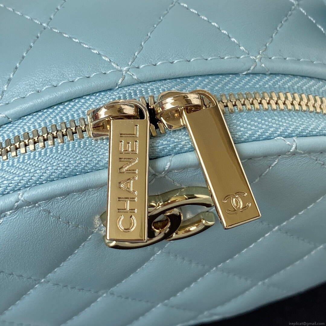 Chanel Vanity Case Shiny Lambskin Gold AP2731 Blue