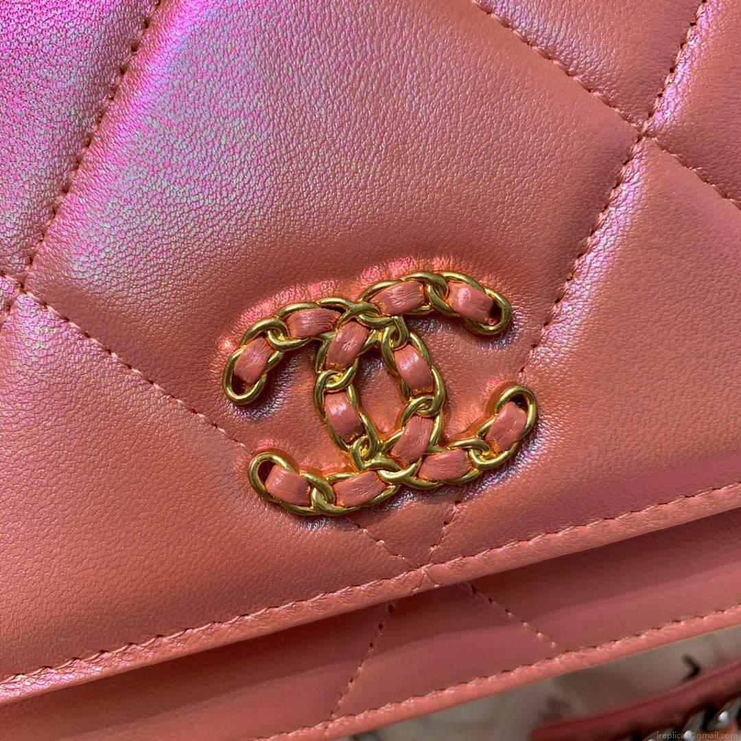 Chanel A86092 WOC 19 Chain Wallet Bag Lambskin Pink
