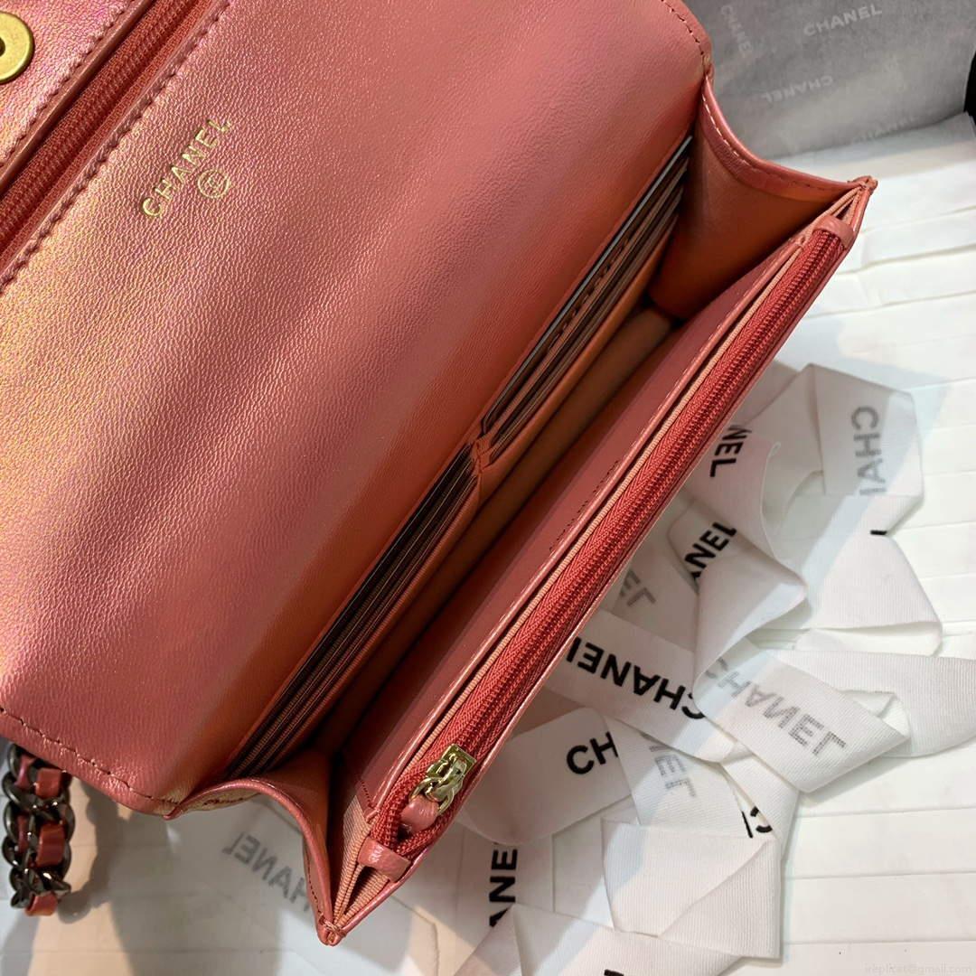 Chanel A86092 WOC 19 Chain Wallet Bag Lambskin Pink