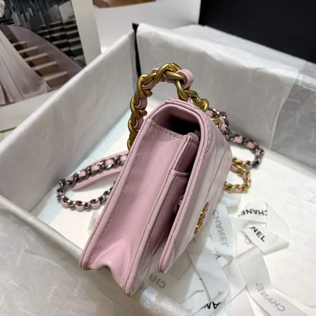 Chanel A86092 WOC 19 Chain Wallet Bag Lambskin Light Pink
