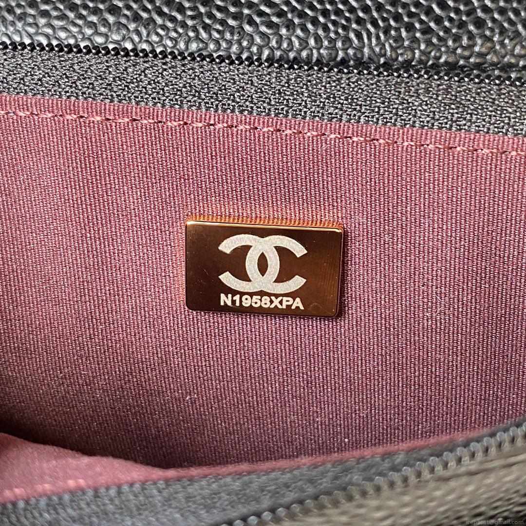 Chanel AP0250 Wallet on Chain Grained Calfskin A33814 Black Gold