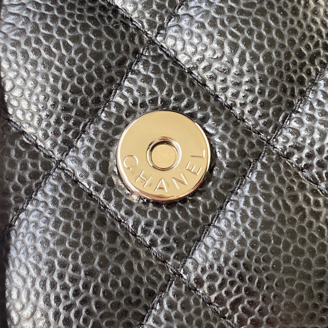 Chanel AP0250 Wallet on Chain Grained Calfskin A33814 Black Silver