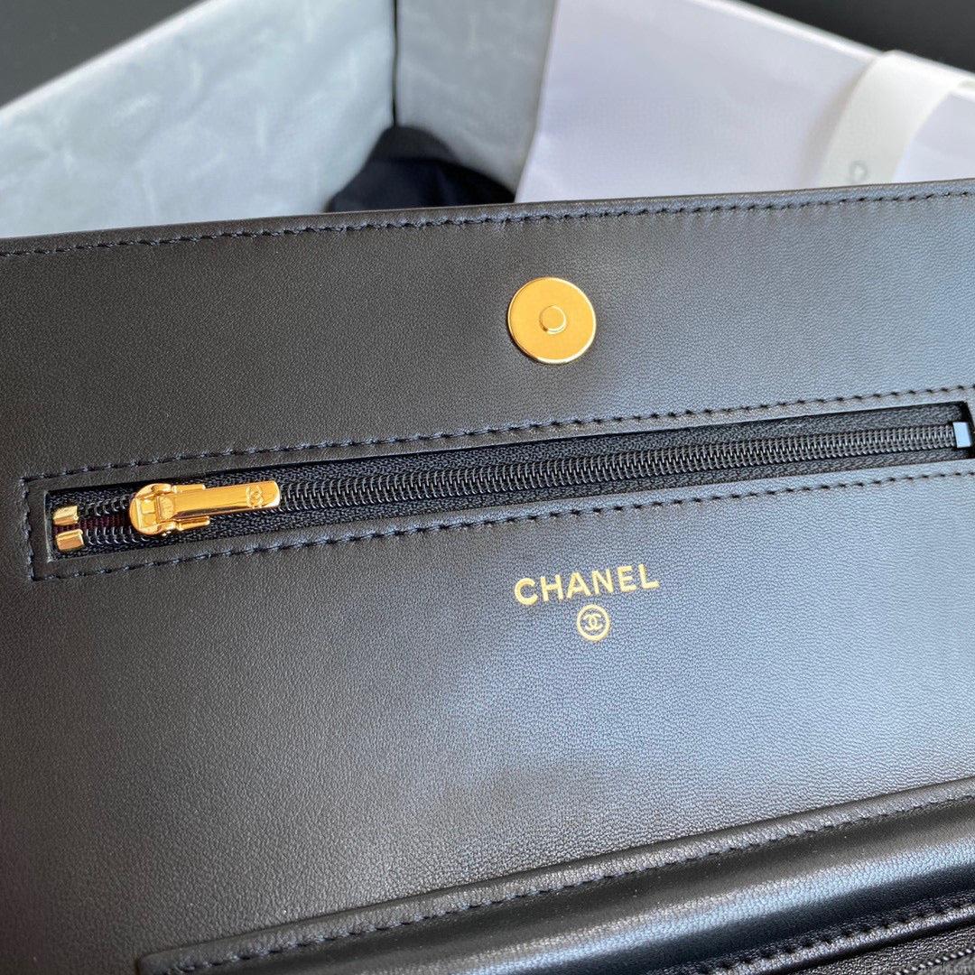 Chanel AP0250 Wallet on Chain Lambskin A33814 Black