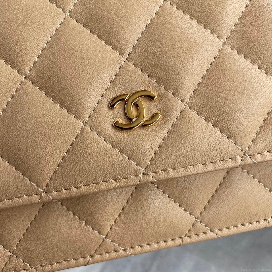 Chanel AP0250 Wallet on Chain Lambskin A33814 apricot