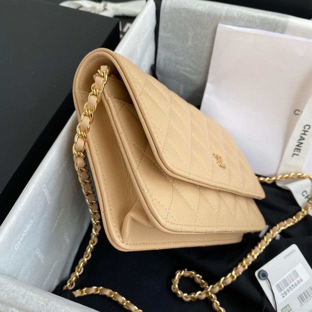 Chanel AP0250 Wallet on Chain Lambskin A33814 apricot