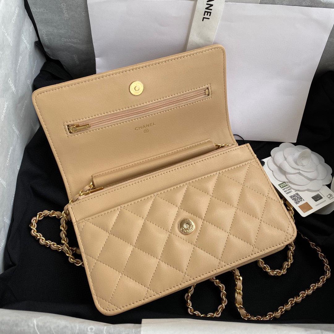 Chanel AP0250 Wallet on Chain Lambskin A33814 apricot