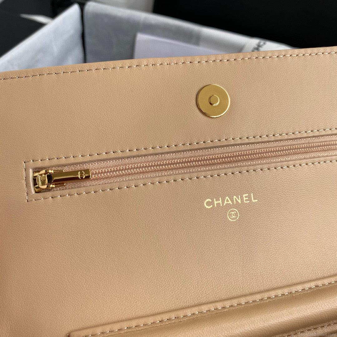 Chanel AP0250 Wallet on Chain Lambskin A33814 apricot