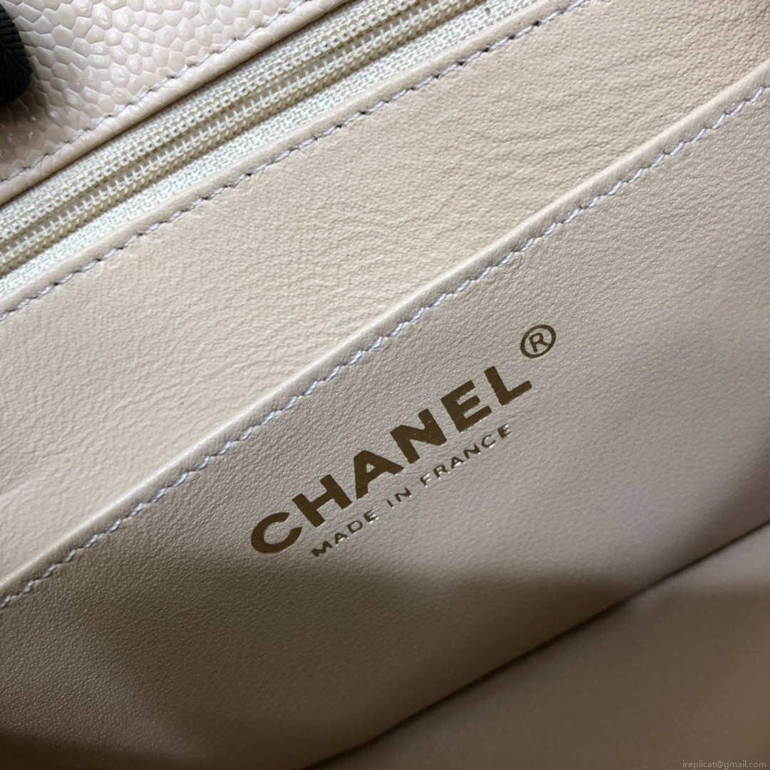 Chanel A35200 Mini Flap Bag 17cm Grained Calfskin Apricot Gold