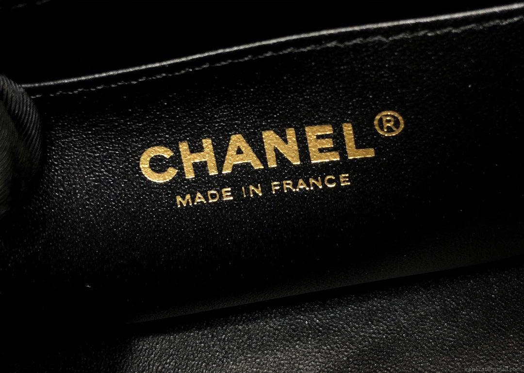 Chanel A35200 Mini Flap Bag 17cm Grained Calfskin Black Gold