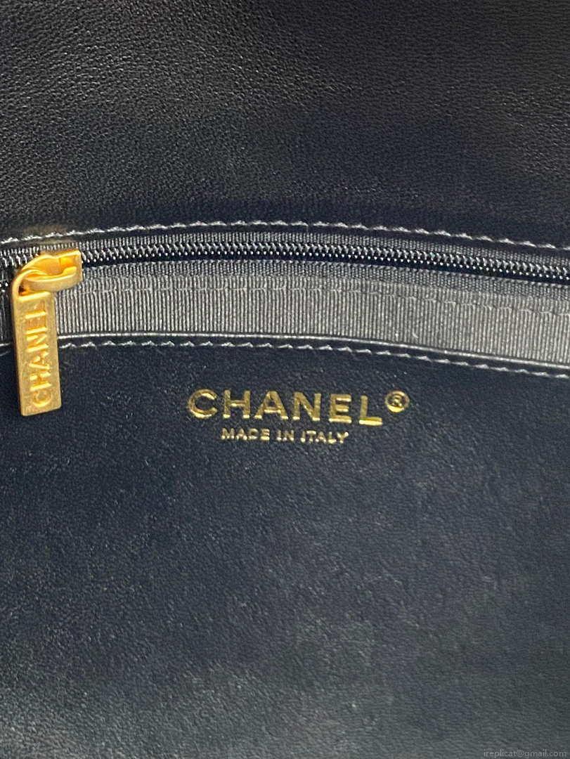 Chanel AS3215 Large Flap Bag Lambskin Gold-Tone Metal Black