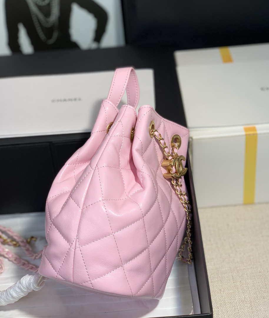 Chanel AS2318 Bucket Bag Lambskin Pink