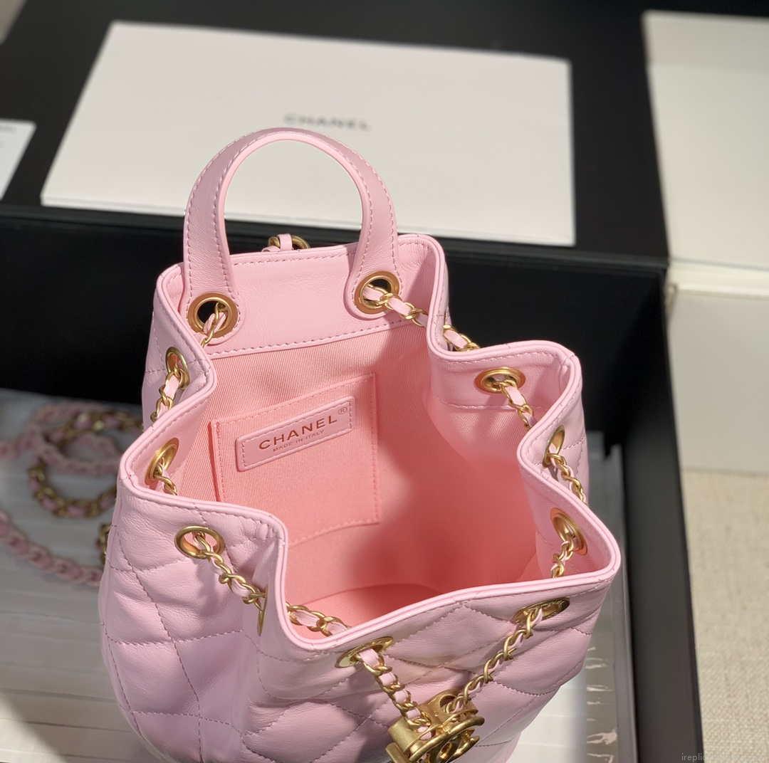 Chanel AS2318 Bucket Bag Lambskin Pink