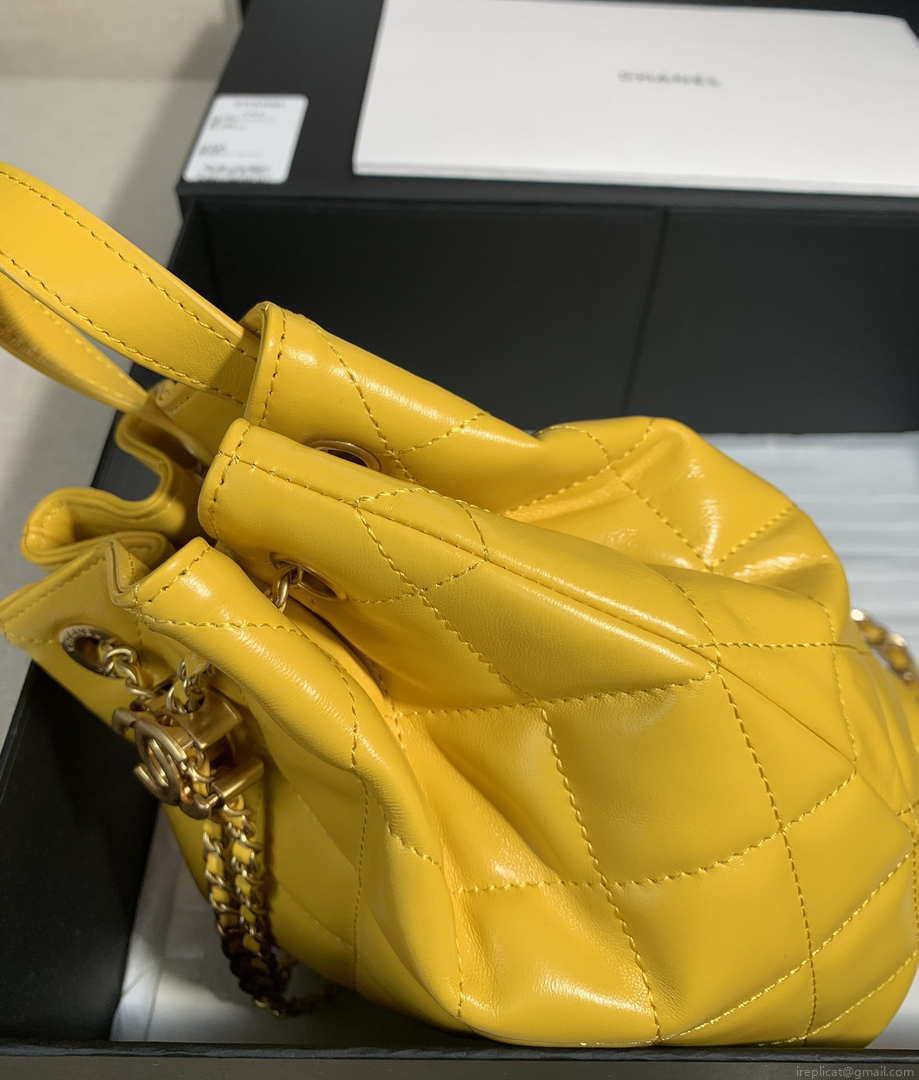 Chanel AS2318 Bucket Bag Lambskin Yellow