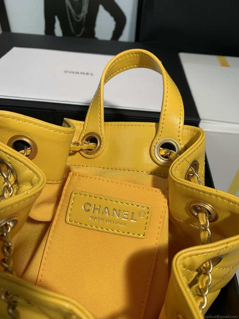 Chanel AS2318 Bucket Bag Lambskin Yellow