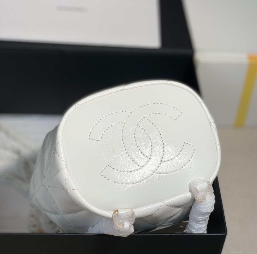 Chanel AS2318 Bucket Bag Lambskin White