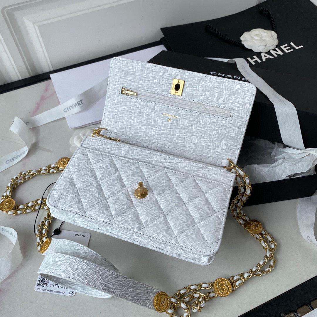 Chanel AP2840 Small Flap Bags Calfskin White