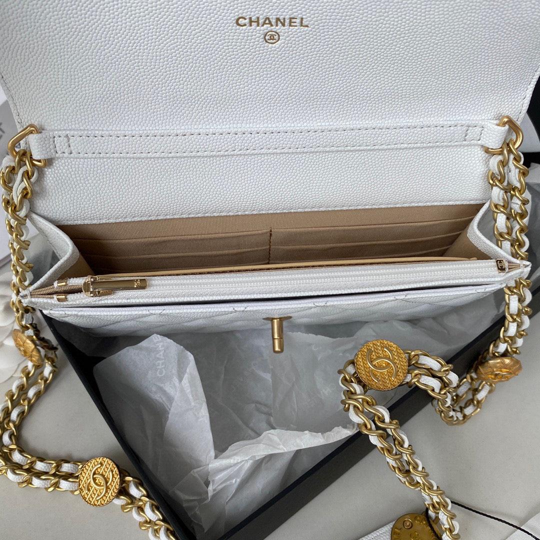 Chanel AP2840 Small Flap Bags Calfskin White