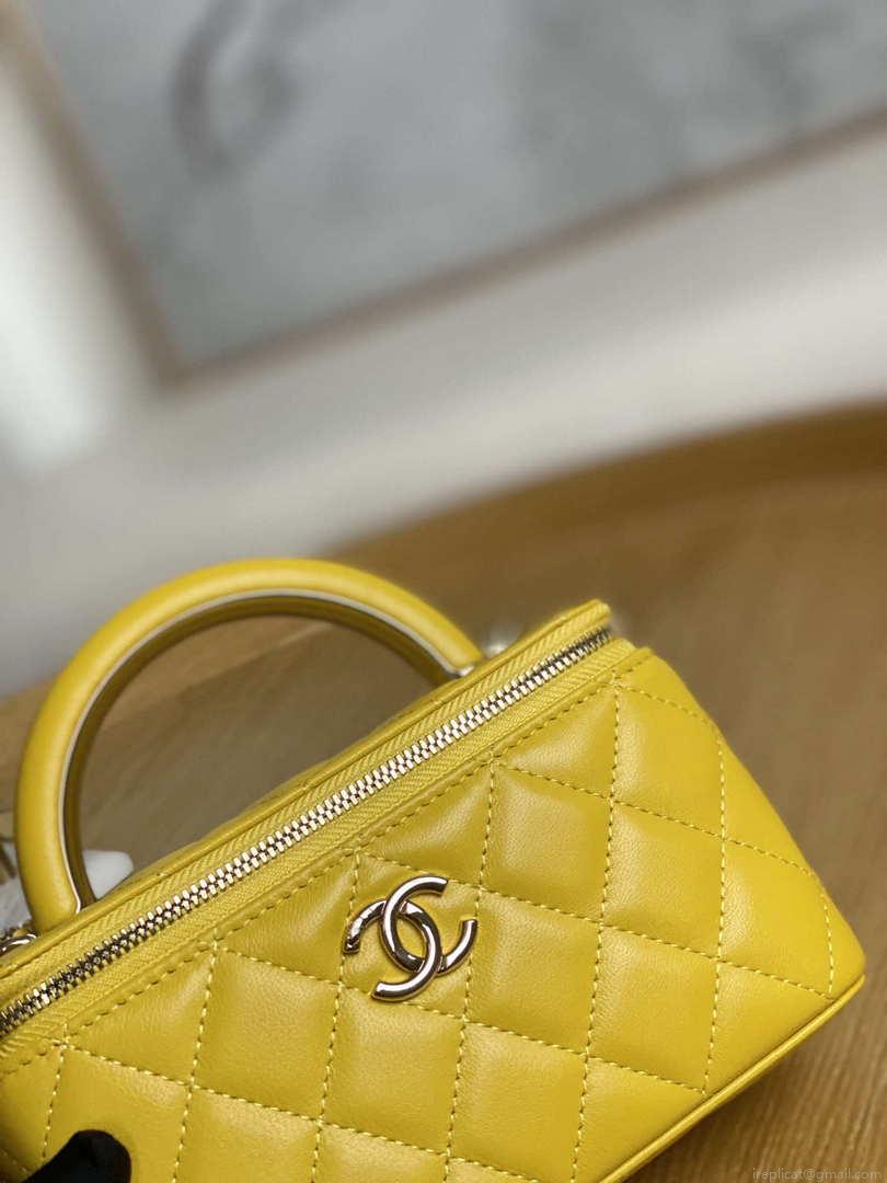 Chanel A81208 Vanity with Chain Lambskin Gold Yellow
