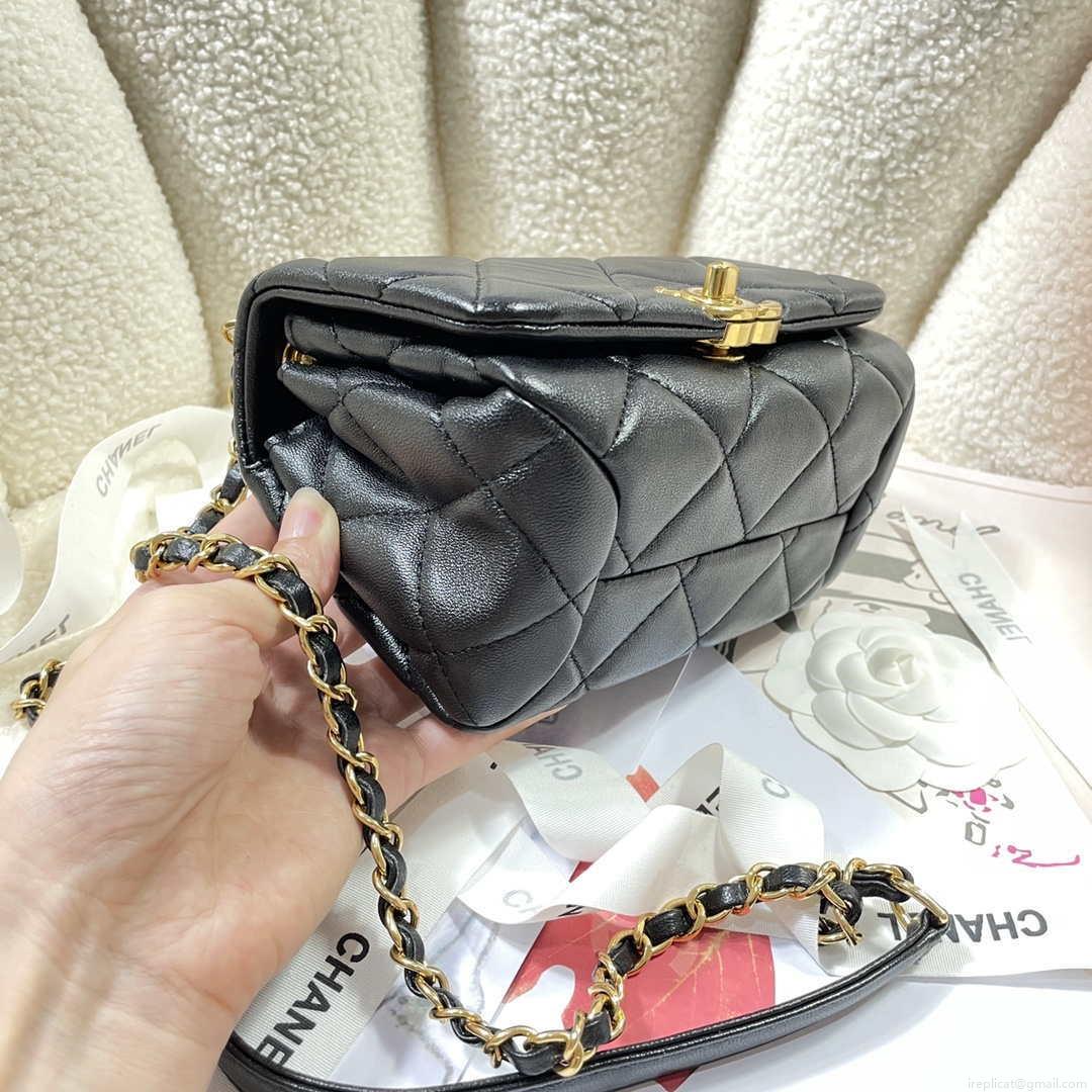 Chanel AS3365 Mini Flap Bag 17cm Lambskin Black