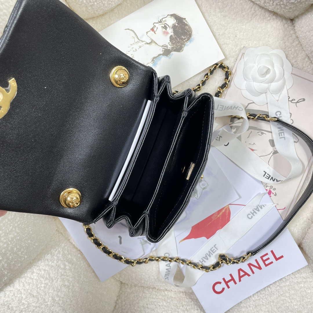 Chanel AS3365 Mini Flap Bag 17cm Lambskin Black