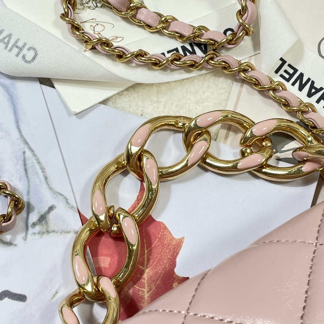Chanel AS3365 Mini Flap Bag 17cm Lambskin Pink