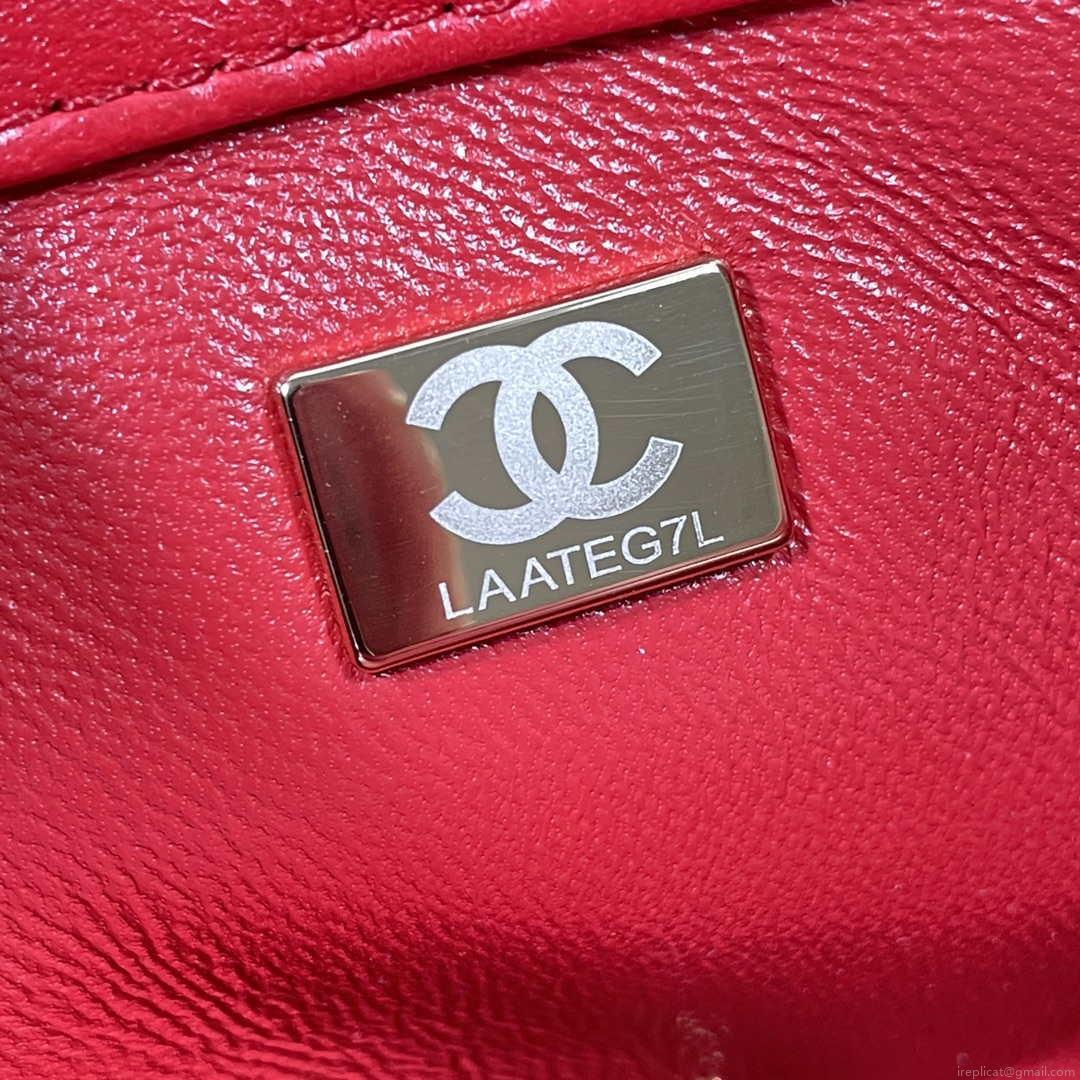 Chanel AS3367 Large Flap Bag 23cm Lambskin Red