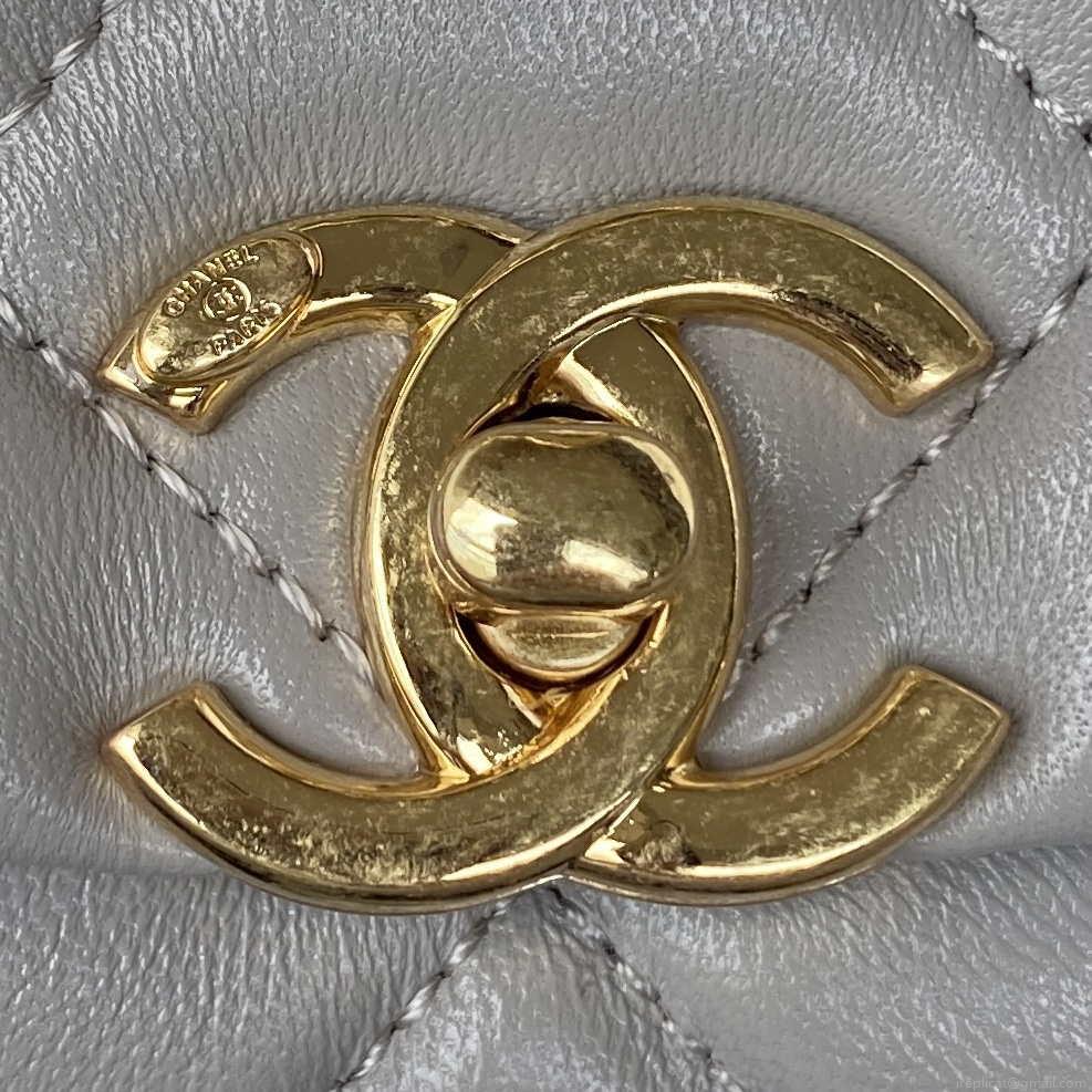 Chanel AS3365 Mini Flap Bag 17cm Lambskin Gray