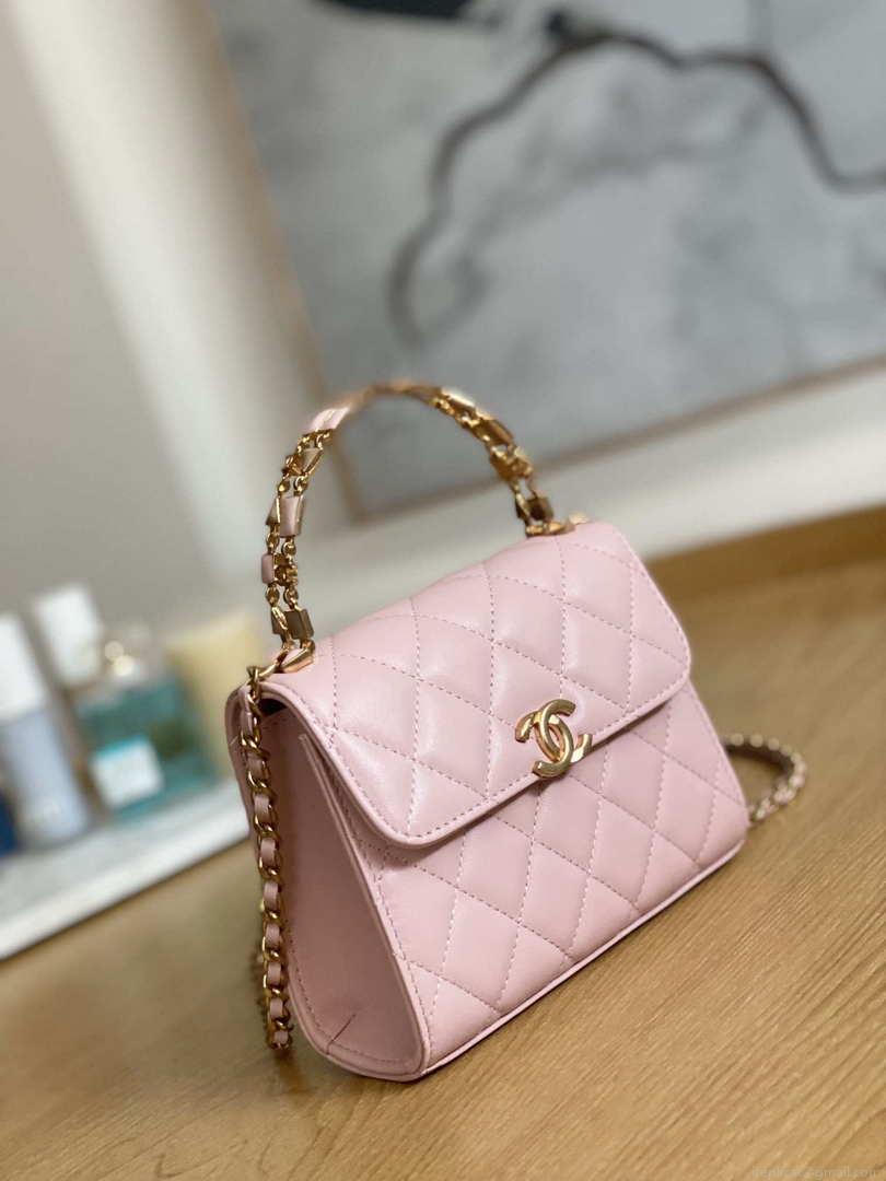 Chanel AP2944 Clutch with Chain Lambskin Light Pink