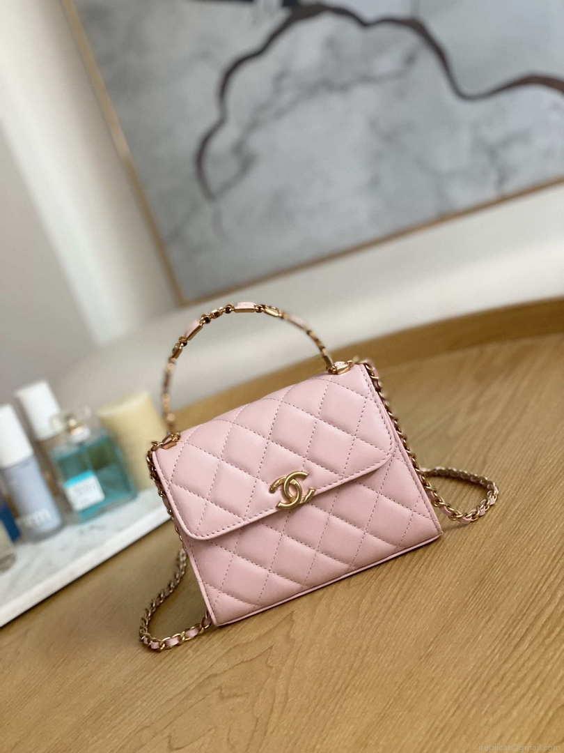 Chanel AP2944 Clutch with Chain Lambskin Light Pink