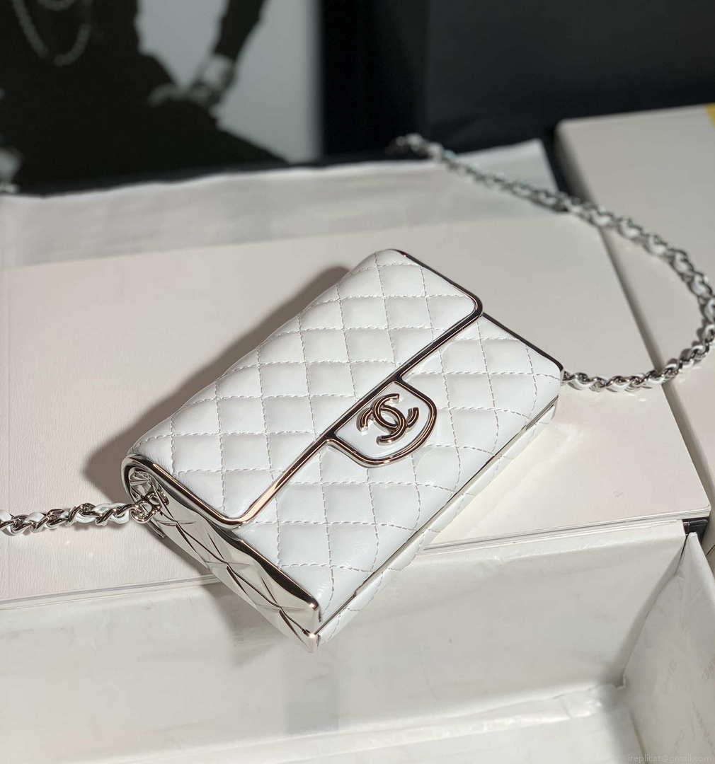Chanel AS3308 Small Evening Bag 22A Limited Edition White Lambskin