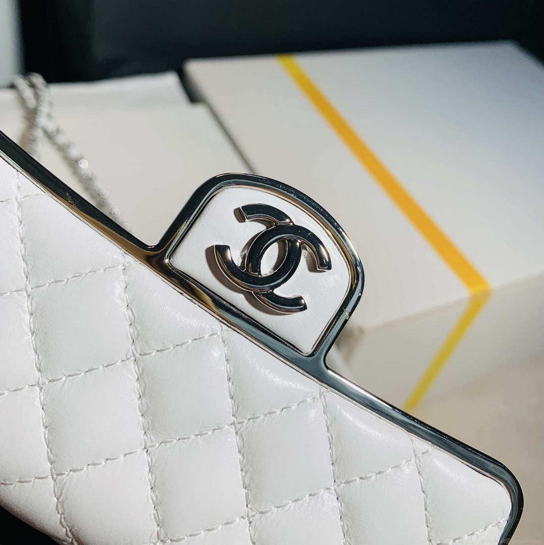Chanel AS3308 Small Evening Bag 22A Limited Edition White Lambskin