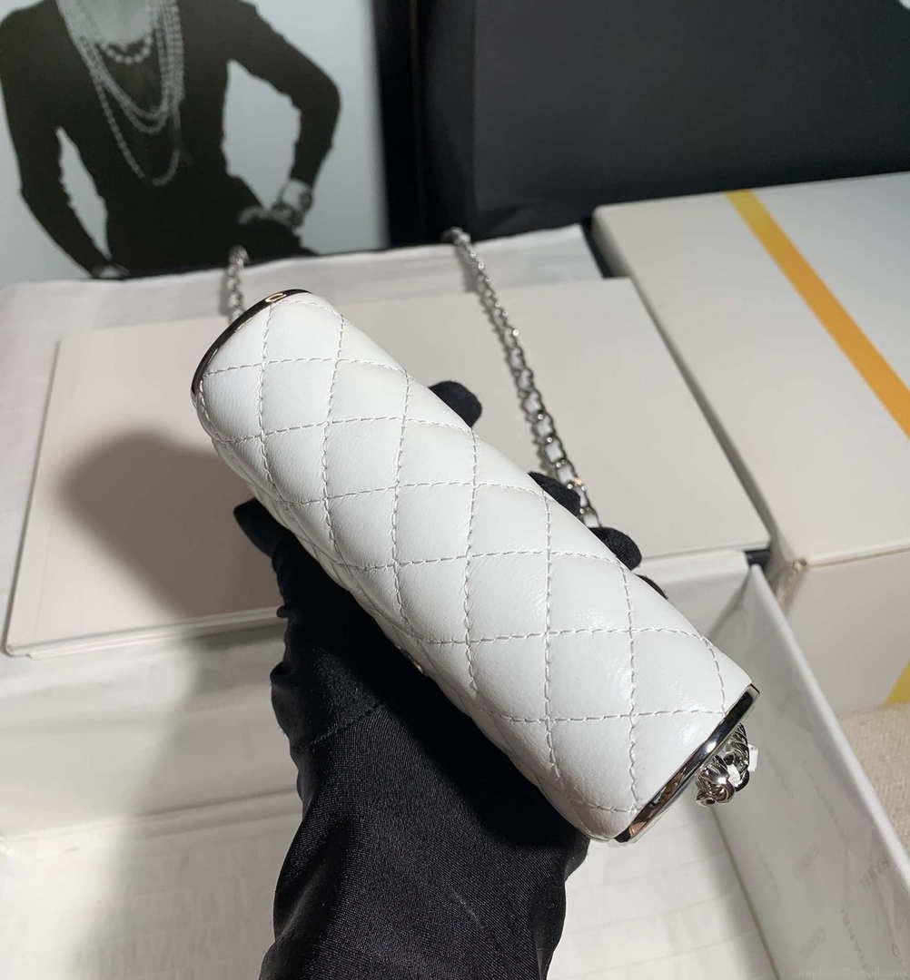 Chanel AS3308 Small Evening Bag 22A Limited Edition White Lambskin