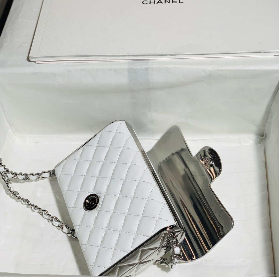Chanel AS3308 Small Evening Bag 22A Limited Edition White Lambskin
