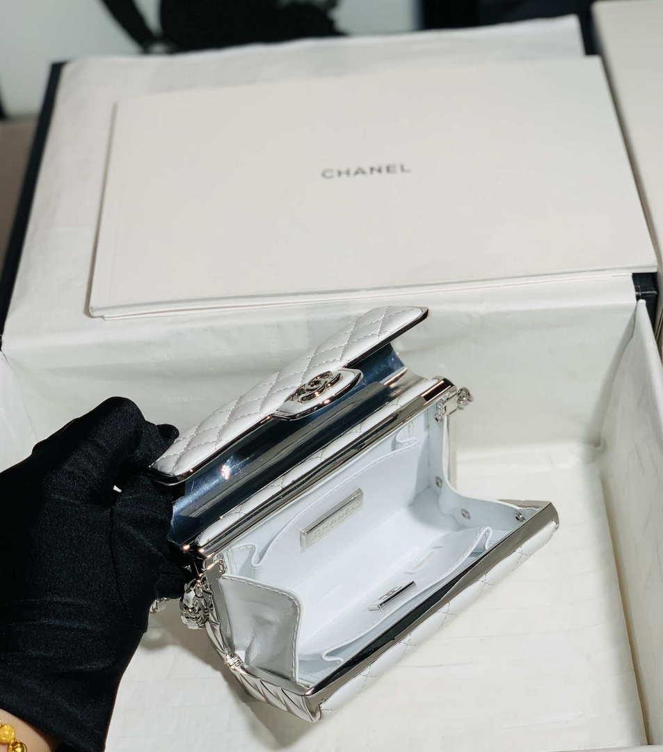 Chanel AS3308 Small Evening Bag 22A Limited Edition White Lambskin
