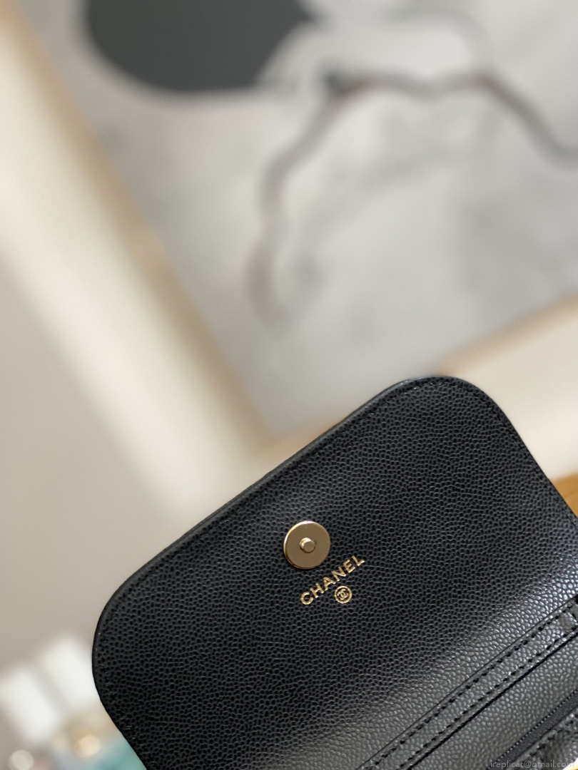 Chanel A81215 Mini messenger bag with Handle Black