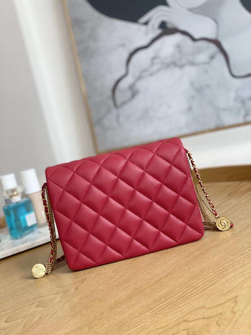 Chanel AS3378 MINI Flap Bag Lambskin Red