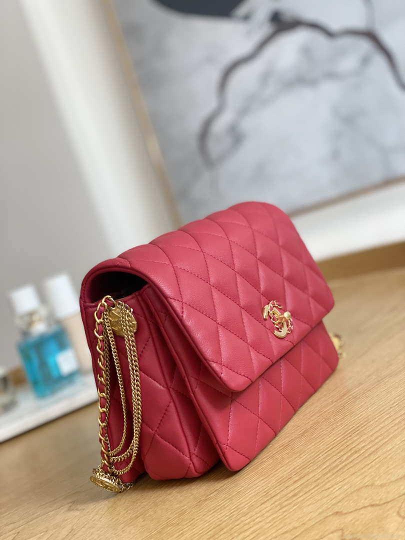 Chanel AS3378 MINI Flap Bag Lambskin Red