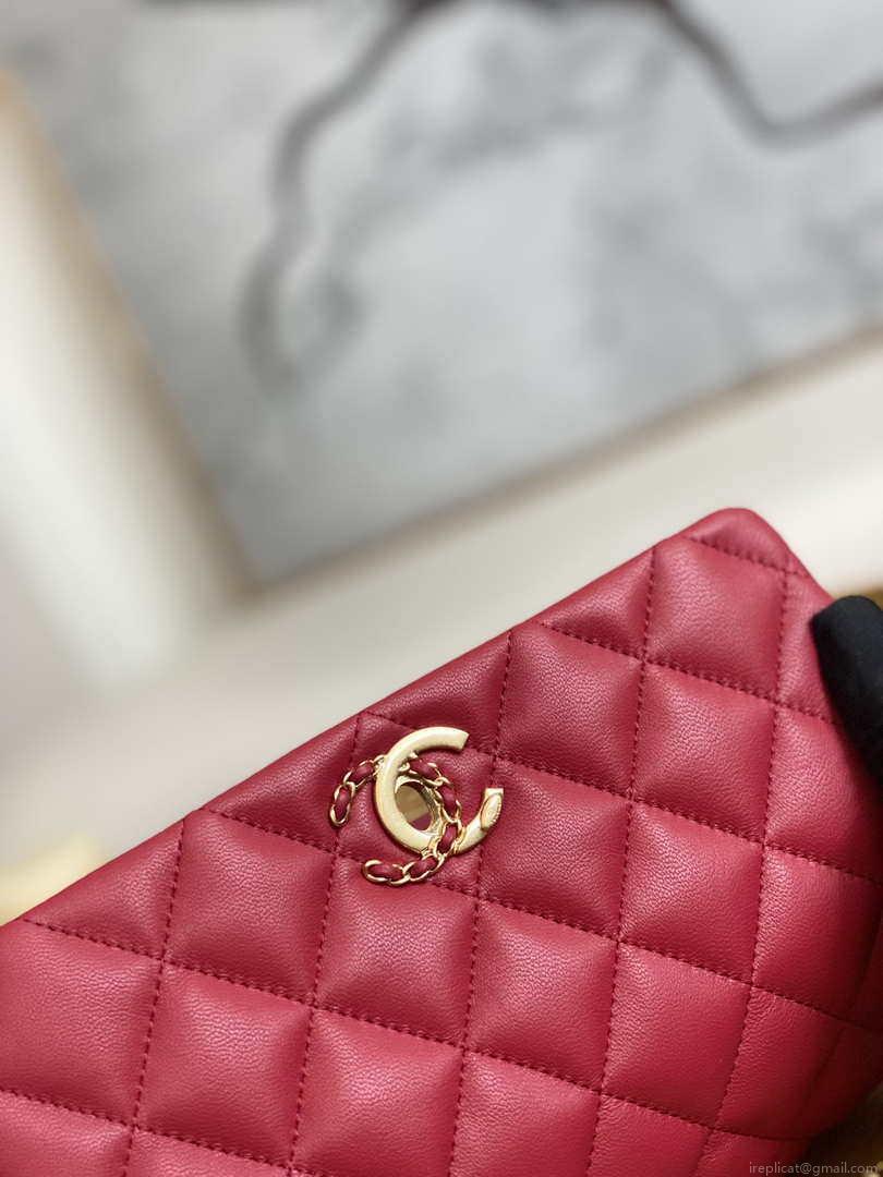 Chanel AS3378 MINI Flap Bag Lambskin Red