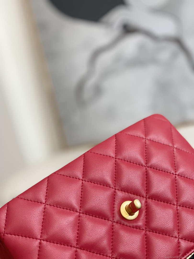 Chanel AS3378 MINI Flap Bag Lambskin Red