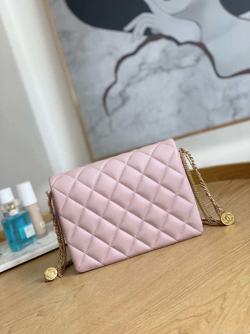 Chanel AS3378 MINI Flap Bag Lambskin Pink