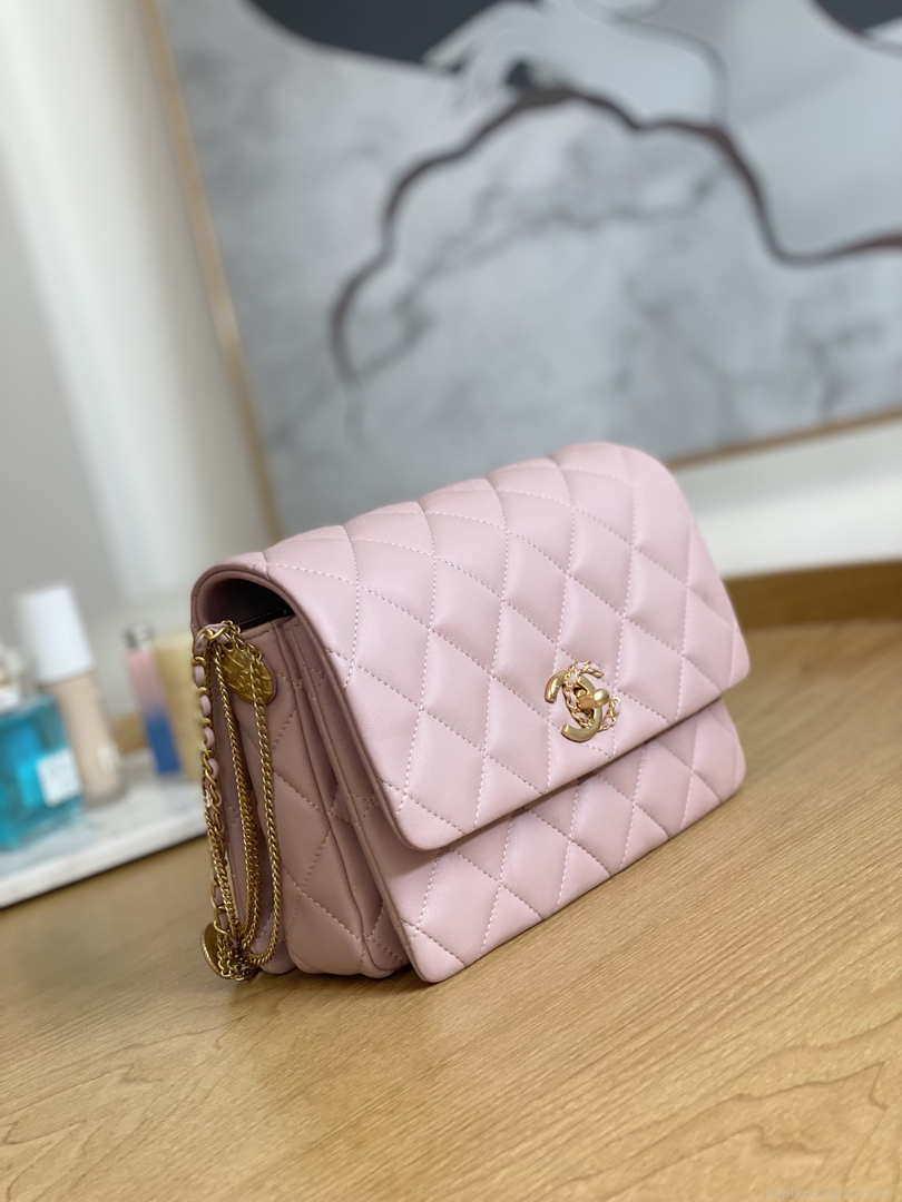 Chanel AS3378 MINI Flap Bag Lambskin Pink