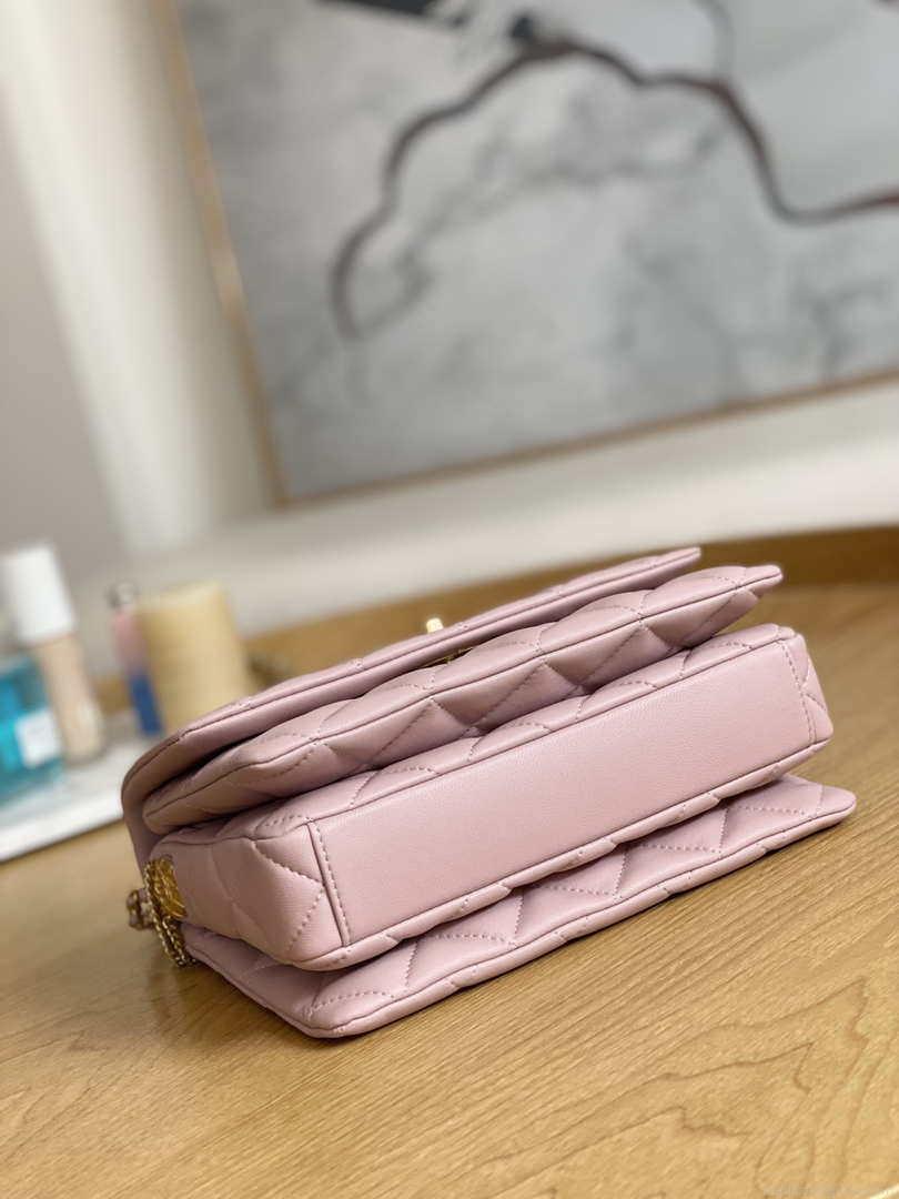 Chanel AS3378 MINI Flap Bag Lambskin Pink