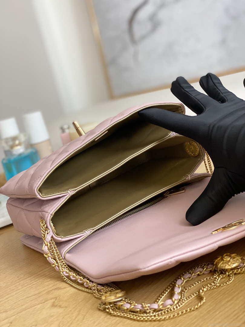 Chanel AS3378 MINI Flap Bag Lambskin Pink