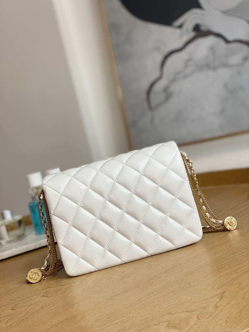 Chanel AS3378 MINI Flap Bag Lambskin White