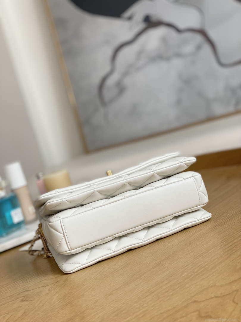 Chanel AS3378 MINI Flap Bag Lambskin White