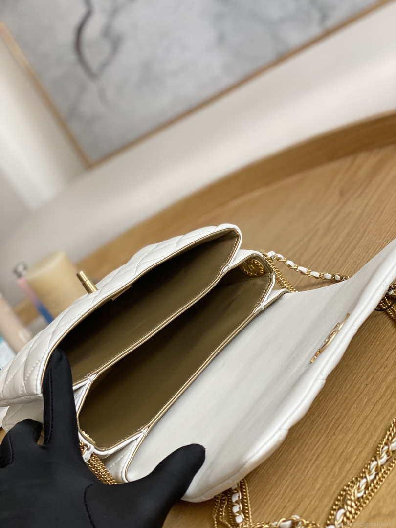 Chanel AS3378 MINI Flap Bag Lambskin White