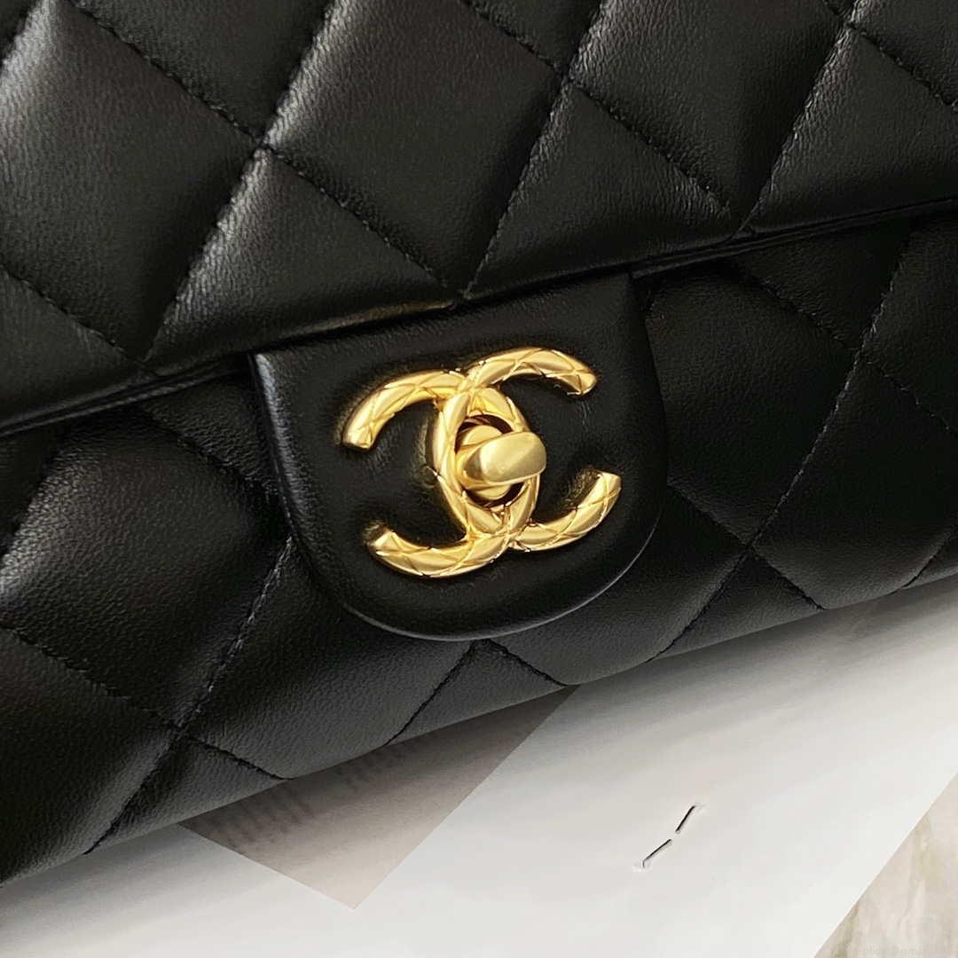 Chanel AS3609 Flap Bag Lambskin Lambskin & Gold-Tone Metal Black